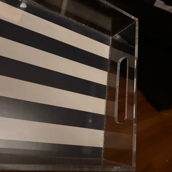 Modern Black and White Striped Vanity Tray