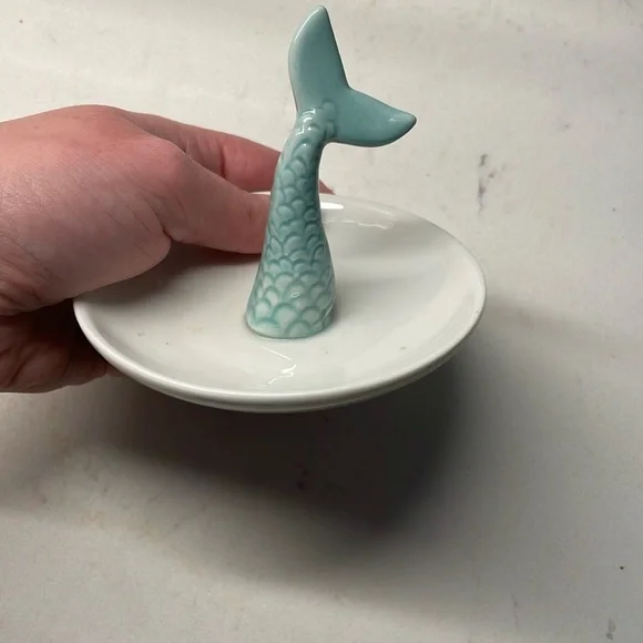 Blue and teal mermaid ring dish