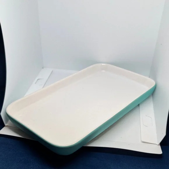 Room essentials White and Mint Green Rectangular Tray