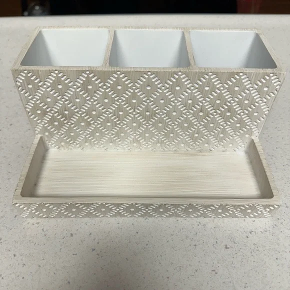 T.J.Maxx Cream Vanity Tray with White Accents