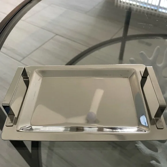 Sleek Silver Vanity Tray 4 1/2 x 6 3/4