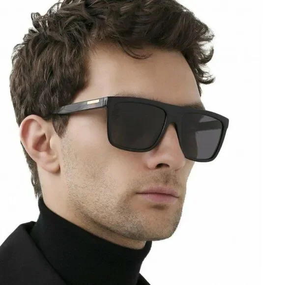 NEW Gucci GG0748S 001 Black Gray Rectangle Men Sunglasses