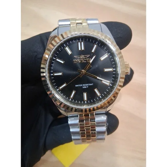 Invicta Men's Watch Specialty Quartz Black Dial Two Tone Steel Bracelet 47483