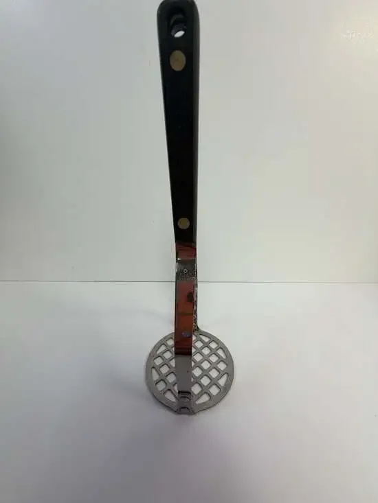 Vintage Flint Stainless USA Potato Masher with Black Handle
