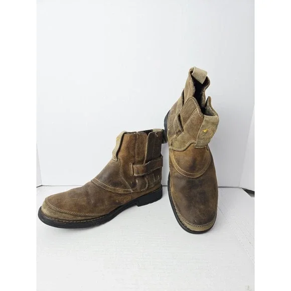 Timberland Mens leather pull on boots brown sz‎ 9M