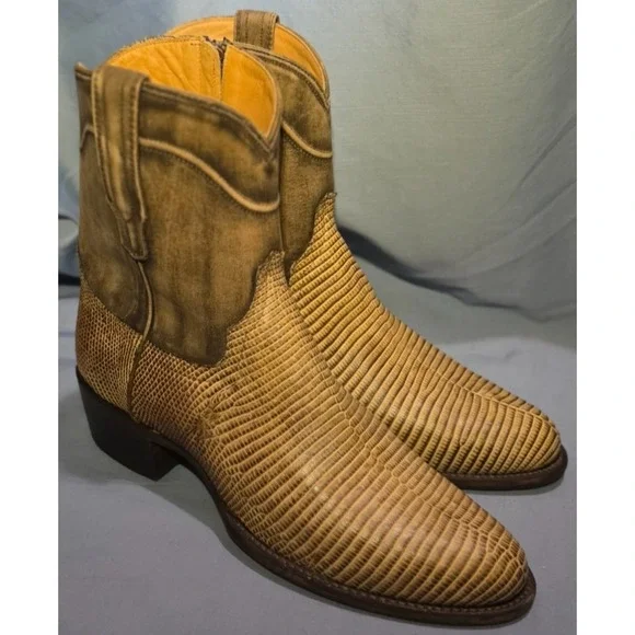 Tecovas's Exotic Nolan Limestone Vamp Lizard Boots Limited Edition Size 12.5D
