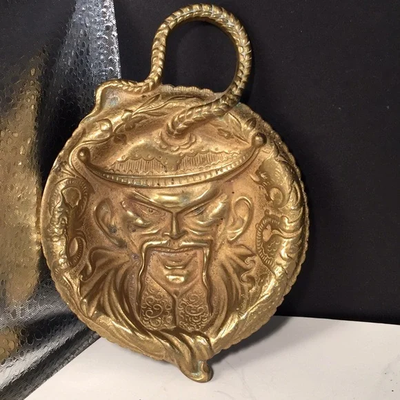 Rare! Antique Chinoiserie gilded bronze trinket holder or scoop