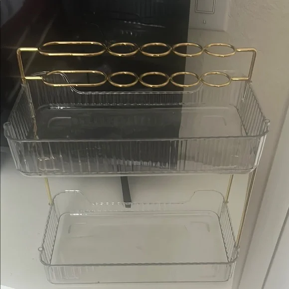 Chic Gold and Clear Two-Tier Rack