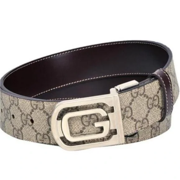 Men's Gucci GG Supreme belt with interlocking G buckle size 115 cm/46 inches
