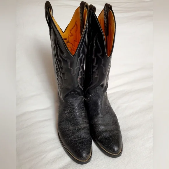 Vintage Silverado Leather Western Boots Men's Size 9B Made In USA Classic