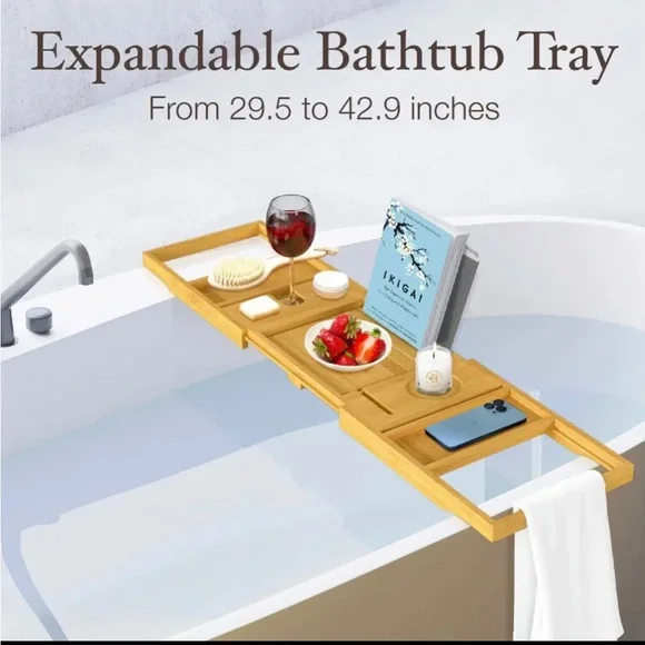 Expandable Bamboo Bathtub Tray NWT