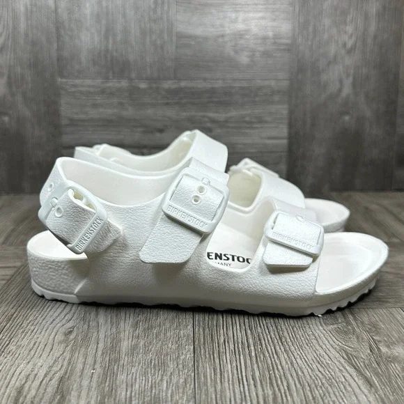 Birkenstock Milano Eva Sandals Kids 10 White EVA Waterproof Backstrap NEW
