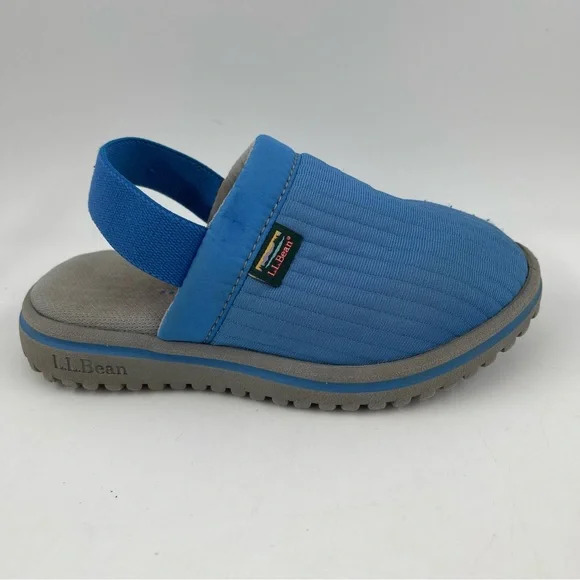 LL Bean Unisex Kids Blue Mule Slippers Sandals - Size 10/11