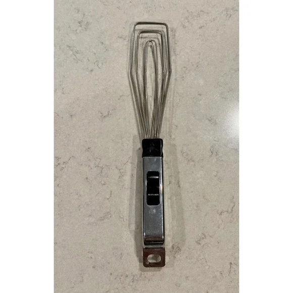 Vintage Handy Chef 2-in-1 Stainless Steel Flat Whisk and Tongs Kitchen Tool
