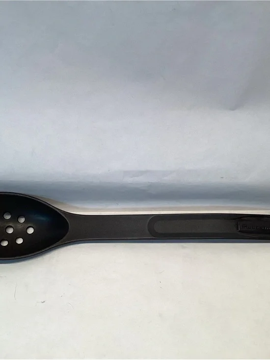 Vintage Rubbermaid Black Nylon Slotted Spoon Serving Cooking Heavy Duty 1974