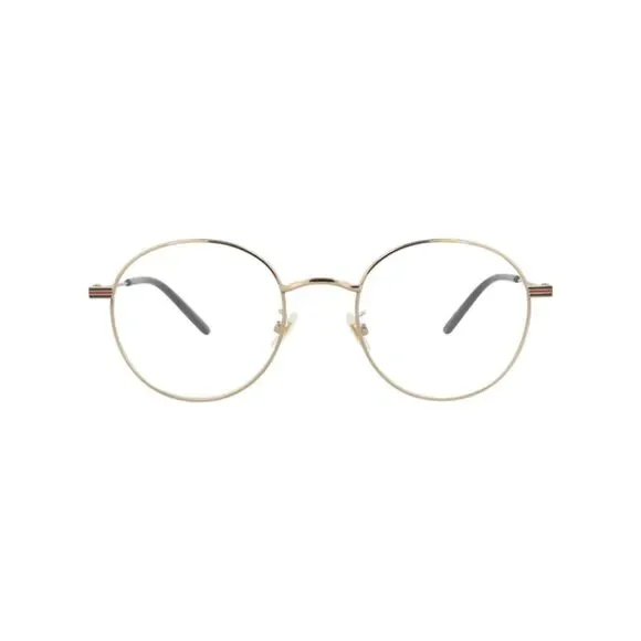 Gucci Round-Frame Metal Optical Frames Gold Mens