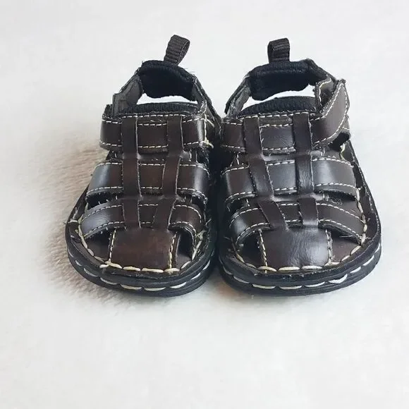 Faded Glory Infant/Toddler Cody Dark Brown Sandals