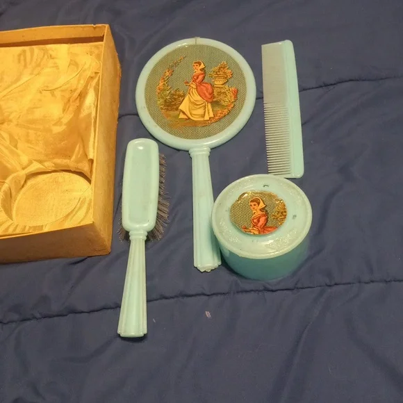 Vintage 4 piece celluloid vanity set