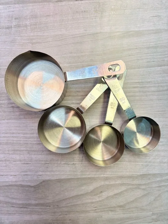 World Market Metal Brass Tone Stainless Steel Measuring Cups Set