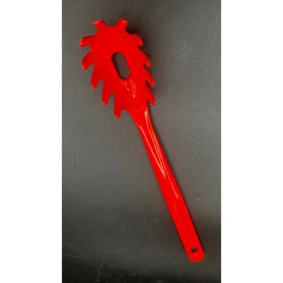 Vtg Red Plastic Spaghetti Server‎ Pasta Spoon Utensil Kitchen Tool USA Retro