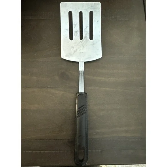 Vtg Good Cook Stainless Steel Spatula Turner Black Handle Kitchen Utensil