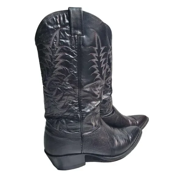 3093 Nocona Lizard‎ Black Boots Men's 9D