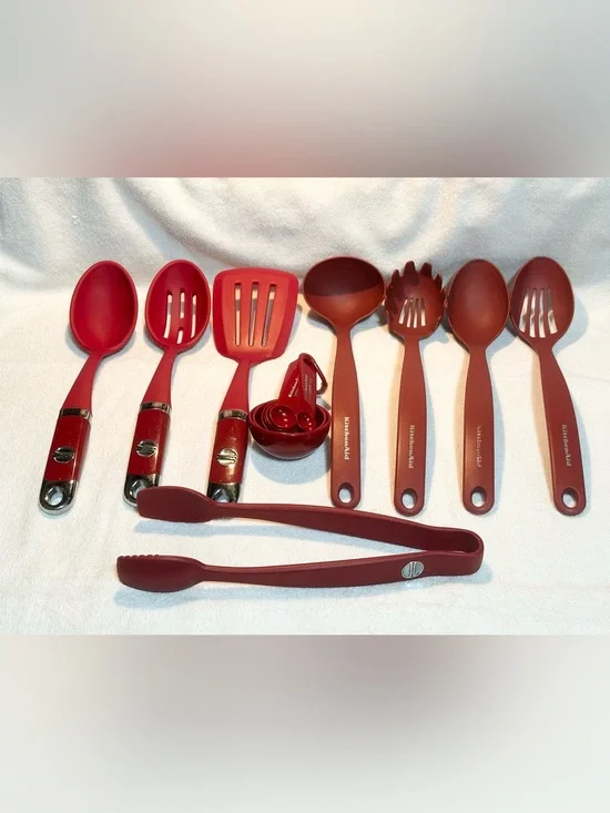 KitchenAid 9 piece utensil tool set silicone and plastic