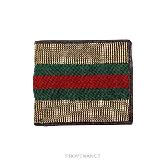 🔴 Gucci Bifold Wallet - Raffia with Web