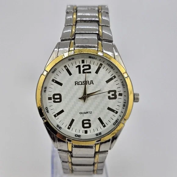 40MM‎ Watch Men White Dial Two Tone Bracelet Band 7