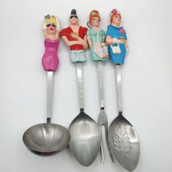 Vintage Serving Utensils Decorative 50s Style MCM Kitchen Decor Figurines Rare