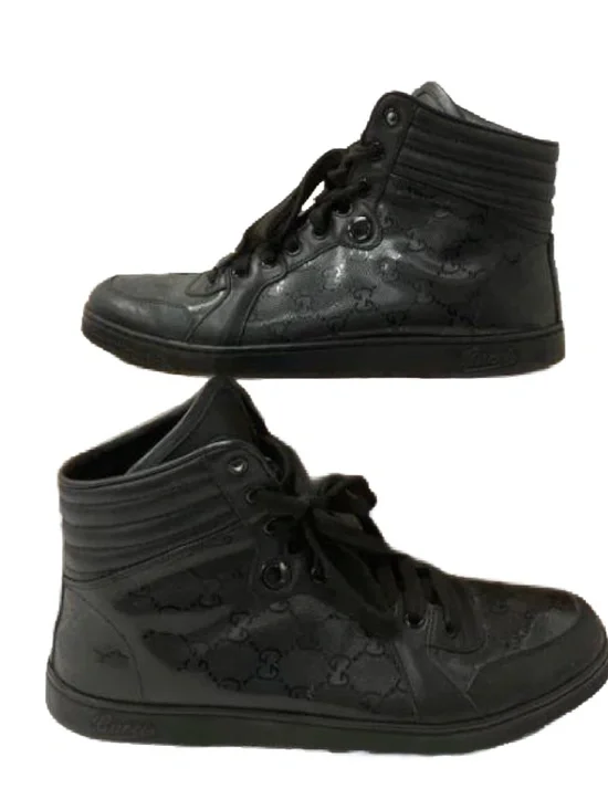 Gucci Authenticated Men's 224778 Black Sneakers Size 6.5 G