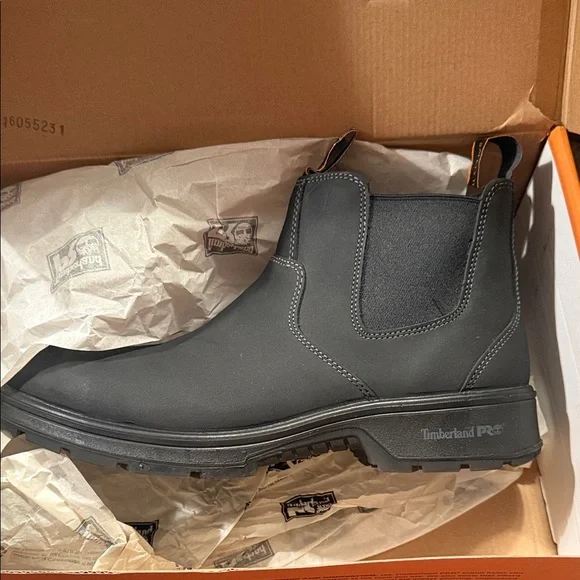 Timberland PRO Men's Black Nashoba Casual Composite Toe Waterproof Chelsea Boots