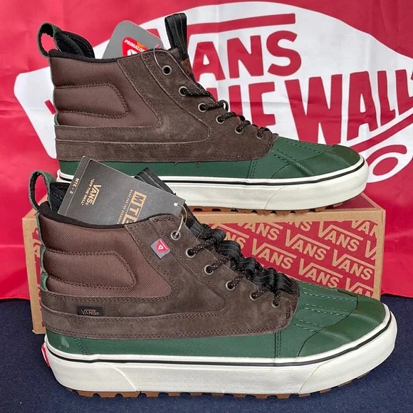 Vans Men’s Sk8-Hi Del Pat Brown/Green VNOA5JMNBGS boots MTE