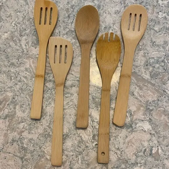 Set of Bamboo Cooking Utensils