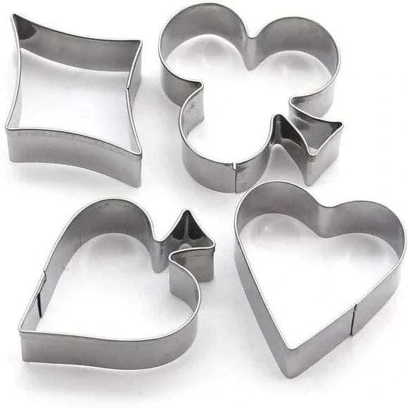 Poker Cookie Cutter, 4 Pieces Poker Stainless Steel Cookie Cutters-NWT