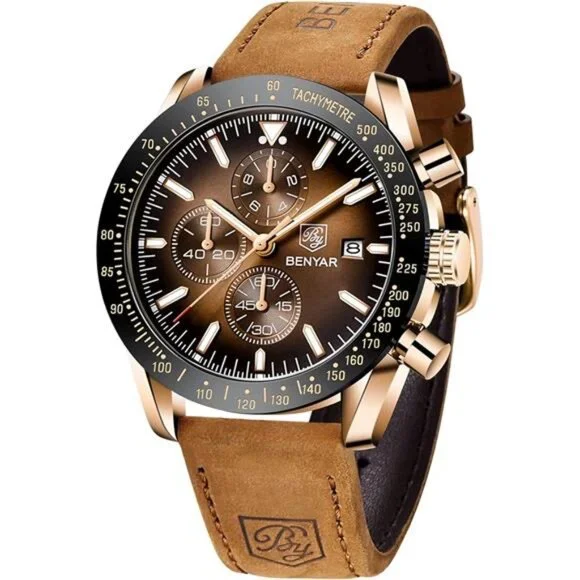 Mens Analog Quartz Chronograph Waterproof Luminous Mens Wrist Watch