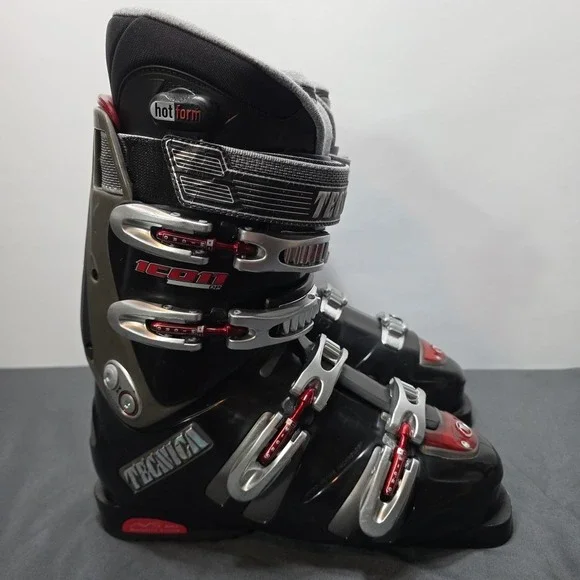 Tecnica Mens Rival‎ Icon Hot Form Anti Vibration Black Ski Boots SZ 8.5 Made...