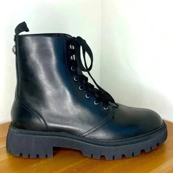 NEW Kurt Geiger London Men's Ryder Lace-Up Combat Leather Boots size EU43.5 US10