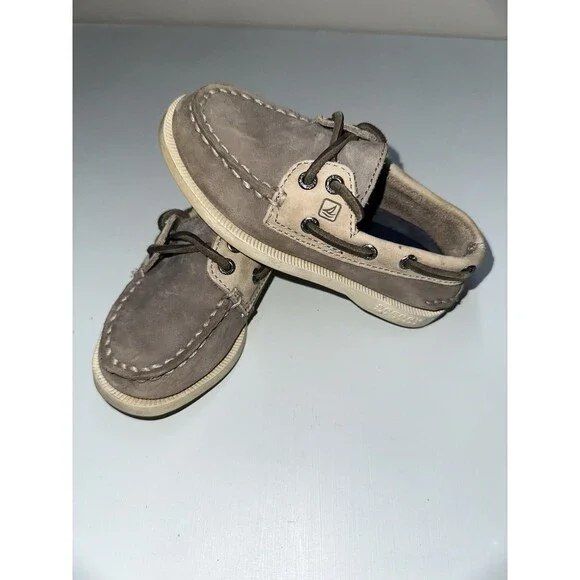 Sperry Top Sider Authentic Original Slip On Boat Shoe Leather Toddler‎ 7.5m