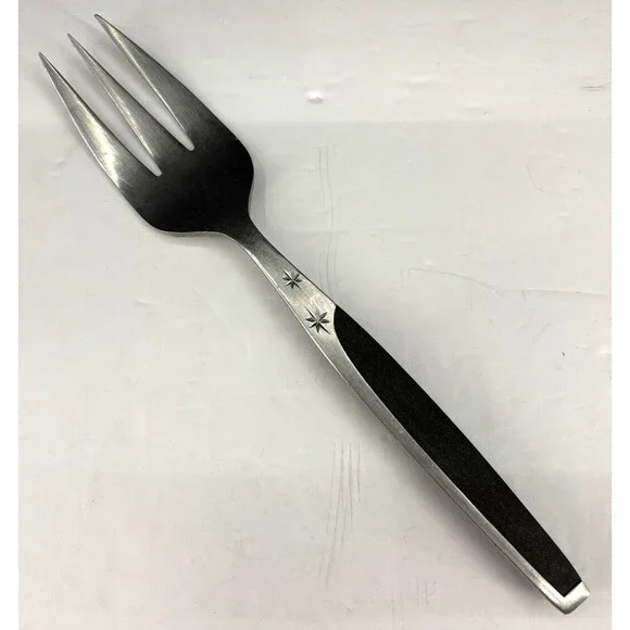 Vintage Mar-Crest Ebony Elegance (Stainless) Atomic Starburst Japan Serving Fork