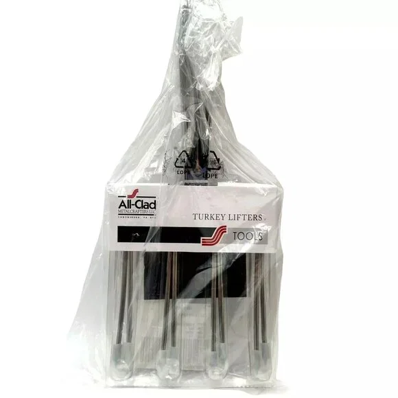 ALL-CLAD Set Of 2 Stainless Steel‎ Turkey Lifters Forks Ergonomic Grip