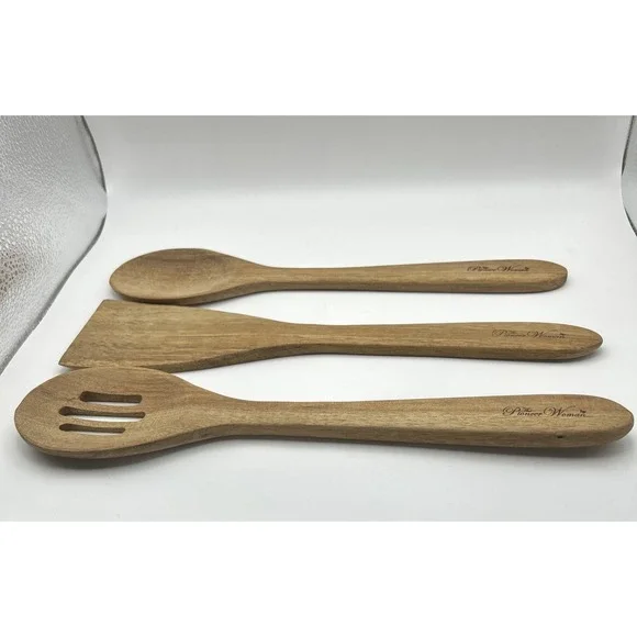 Pioneer Woman ~ Three (3) Piece ~ Wooden Utensils ~ Spoon ~ Turner ~‎ Serving