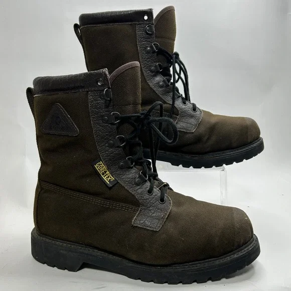 Rocky Ranger Gore-Tex 800 Thinsulated Hunting Boots Mens 10.5W Brown Lace Vibram