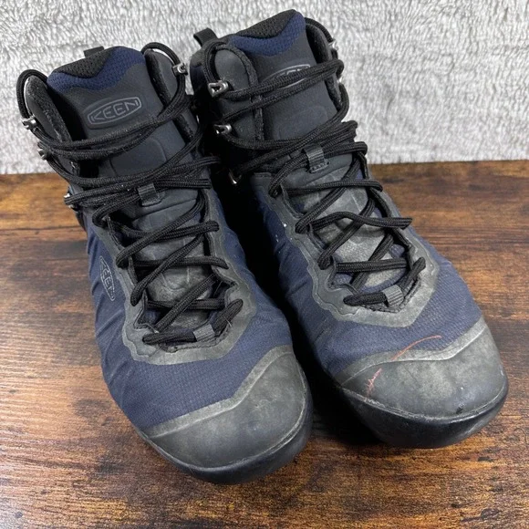 Keen‎ Venture Mid Hiking Boots Mens 11 Navy Waterproof KonnectFit Outdoors Rugid