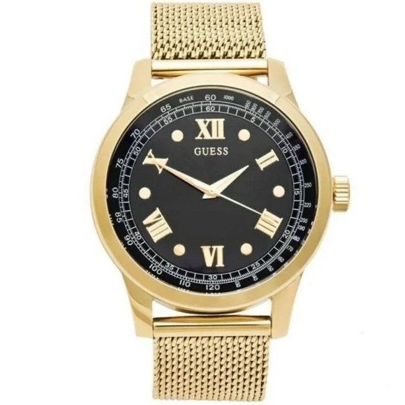 GUESS Men's Mesh Gold-tone Stainless Steel Watch