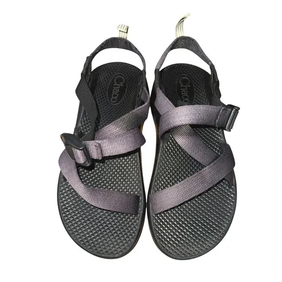 Chaco Z/1 Ecotread Kids 4 Pre-Owned Sandal Gray Adjustable Strappy Outdoor Hike
