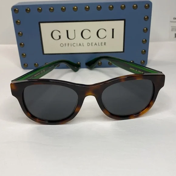 New - Gucci GG0003SN Men's Sunglasses, Brown/Grey GUCCI GG0003S 003