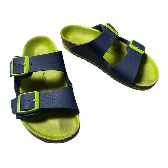 Birkenstock Kid Blue and Green Buckle Sandals