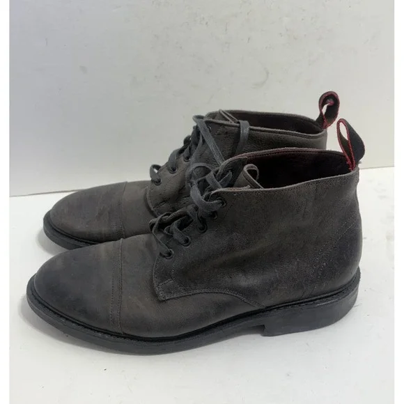 ALLEN EDMONDS Patton Cap Toe Boots 9.5 D Brown Leather Men's