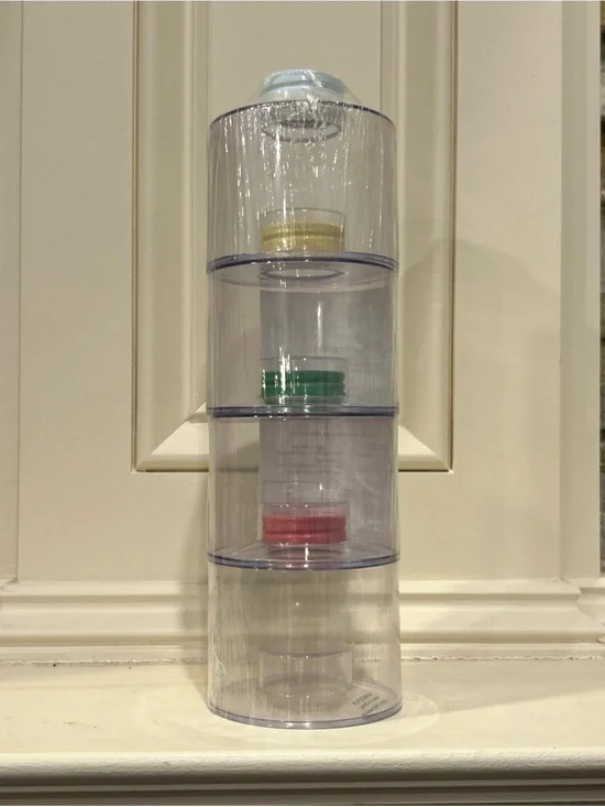 Bullseye’s Playground Clear Stackable Canister Set with Colored Lids